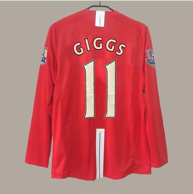 07-08 Britische C-Liga Mann L Retro-Trikot Nr.. 7 Ronaldo Nein. 10 Rooney Nein. 11 Giggs langärmeliges Fußballtrikot