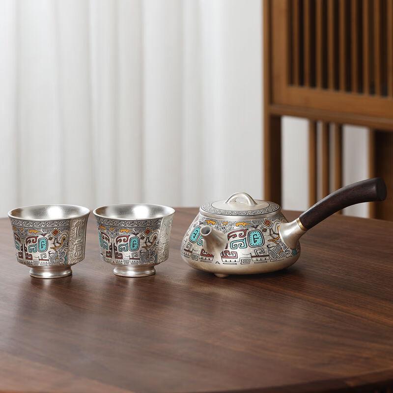 Cha Xun 'Myriad Forms' Gilded Silver Chinese Tea Set