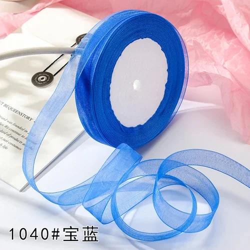 15mm 50yards/roll organza ribbons gift wedding Party Christmas decoration wrapping lace Handmade DIY Fabric White chiffon Ribbon