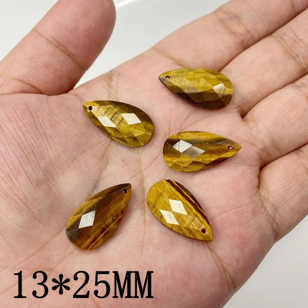 Natural Stone Amethysts Pendants Faceted Water Drop Rose Clear Quartzs for Jewelry Making Diy Necklace Earring Healing Accessory