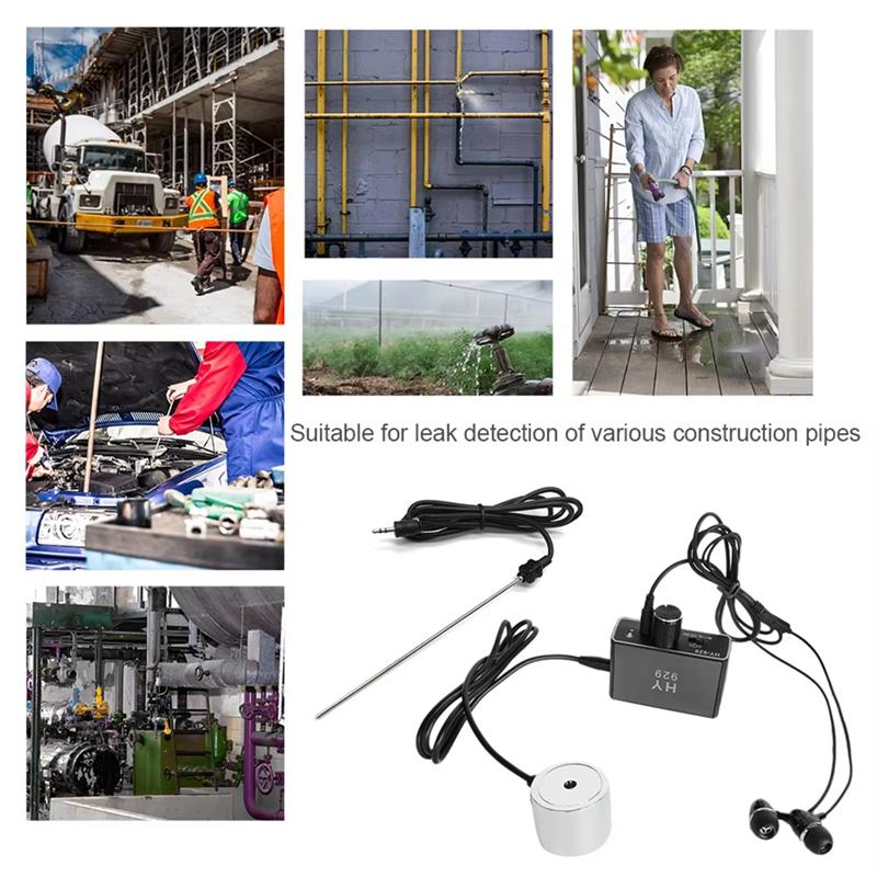 ABBP-Water Pipe Leak Detector Sensor Pipe Leakage Monitor Tester Kit With Dual Probes Earphone Pipeline Locator Accessory