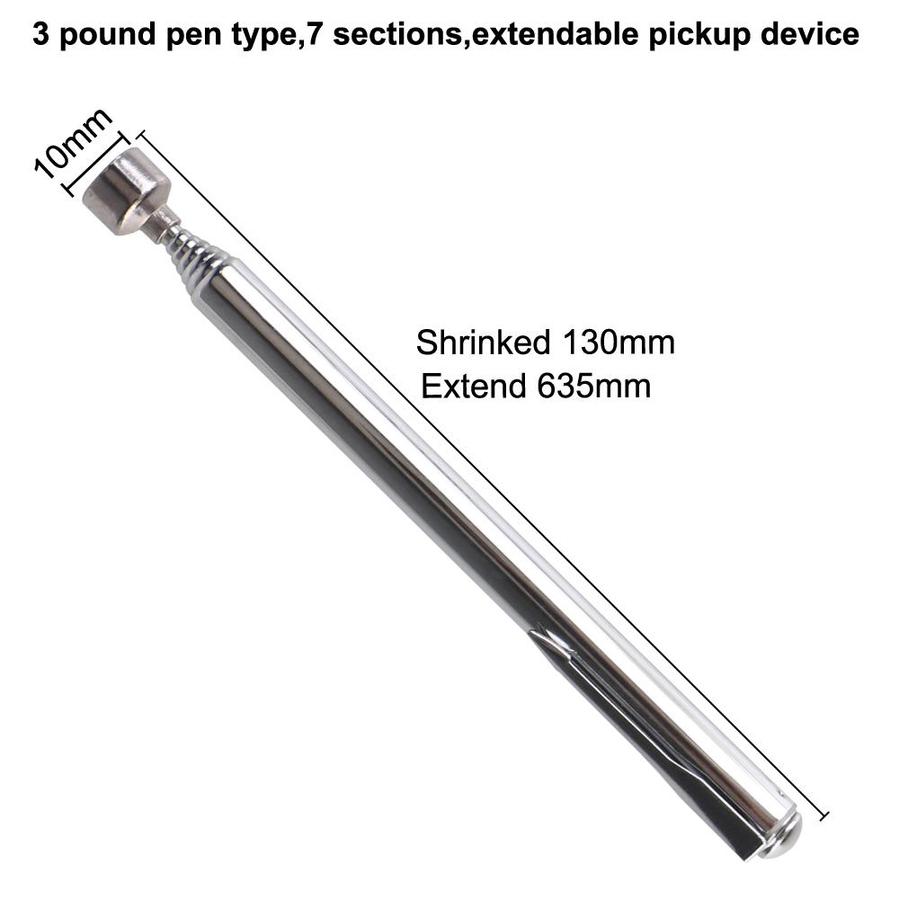 Automobile Telescopic Detection Lens With Lamp Folding Mirror Adjustable Angle Observation Magnetic Retractable Pickup Device