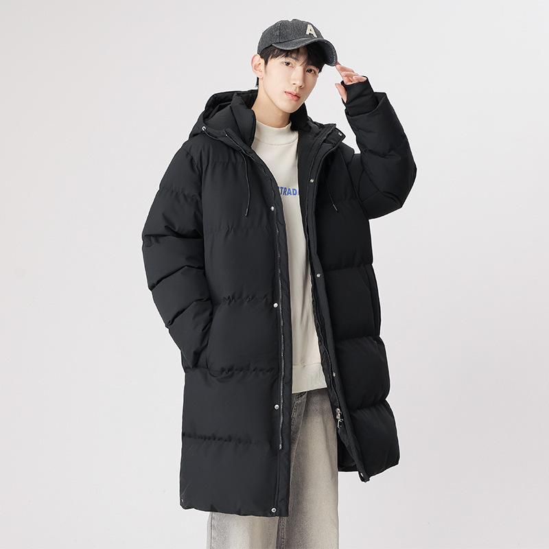 Medium and Long Cotton-padded Clothes for Men and Women In Winter Thickened Warm Hooded Cotton-padded Clothes Over the Knee Cotton-padded Jacket
