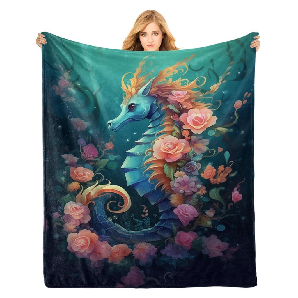 Bemalte Blumenmädchen digital bedruckter Polyester Schlafzimmer Samt Flanell weiche Sofabezug Decke Fleece Sofabezug Decken für Betten