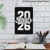 2D Flat, 1pc "Senior 2026" Aluminium Sign - 8"x12" Black & White Varsity Style Senior Decor, Perfect for 2026 Graduation Gifts & Classroom Wall Art