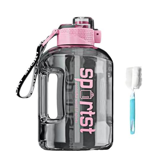 

1.7/2.7 л Спортивная бутылка для воды с соломинкой Большой вместимости Герметичная Портативная Легкая Для улицы Велоспорт Тренажерный зал Фитнес Путешествия Чашка для питья 1.7L розовый