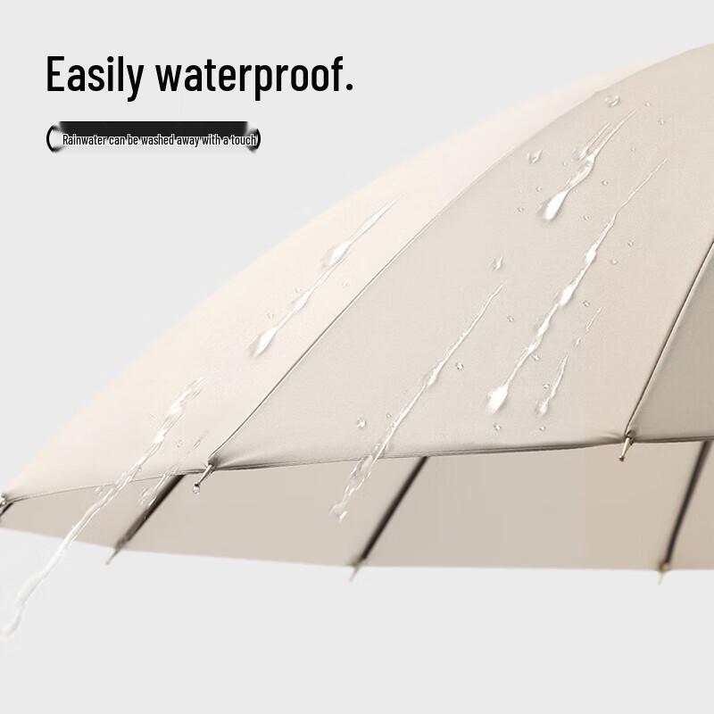 MAYDU Regenschirm mit 16 Rippen, verstärkt, langer Griff