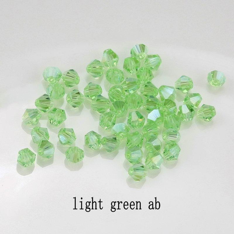 4mm 100pcs Shiny Crystal Beads Bicone Beads Glass Beads Loose Spacer Beads for Bracelet DIY Jewelry Making 200pcs