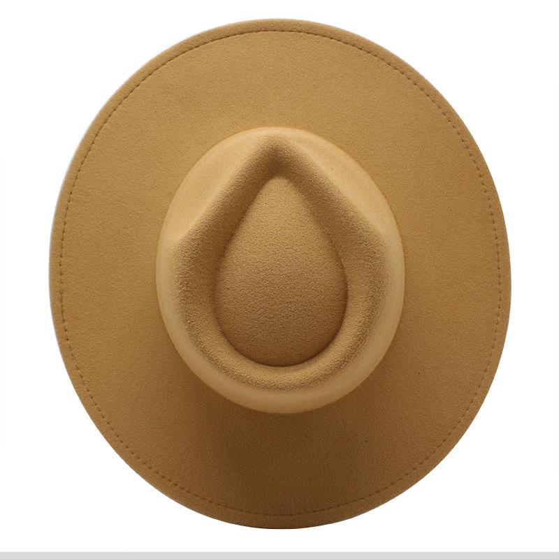 Wool Top Hat Casual Jazz Hat Tide Concave British Hat Ladies Big Edge White Felt Hat
