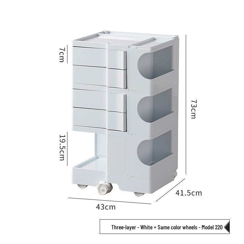 Nordic Rotating Multi-Layer Storage Cabinet: Versatile Makeup, Bedside, or Snack Organizer