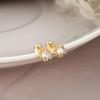 Sunflower Zircon Diamond Threaded Stud Earrings for Commuting