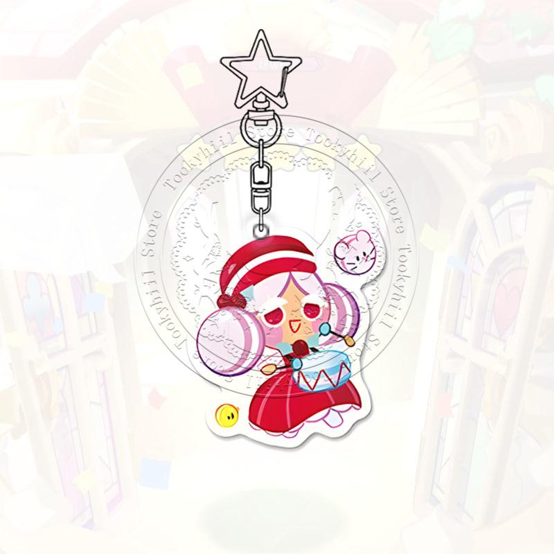 Cookie Run Kingdom Keychain Game Cartoon Coffee Kawaii Student Milk Chocolate Figure Bag Decorate Forester Pendant Birthday Gift