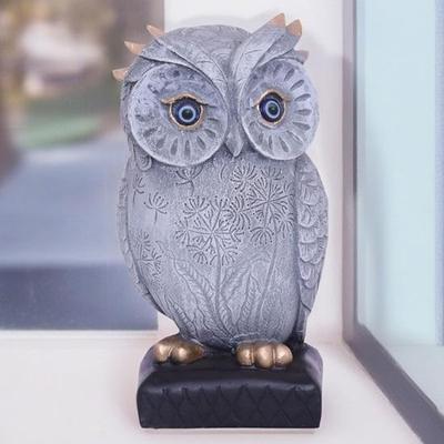 17.78 Cm Owl Polyresin Showpiece Home Decor Tabletop Statue for Living Room, Study Desk and Office Owl On Base