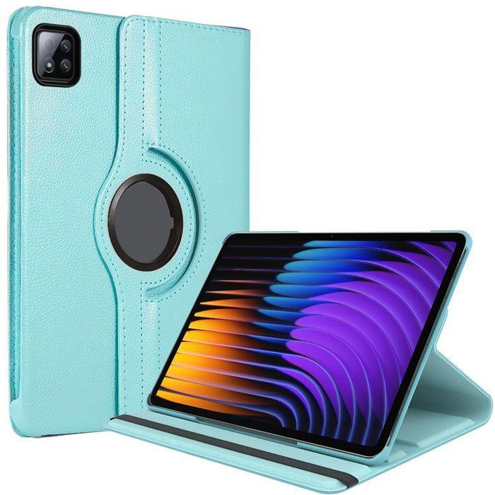 Coque pour Xiaomi Pad 7 / 7 Pro, Etui Rotatif 360° Multi-Angle Hybride Antichoc Effet Cuir Bleu