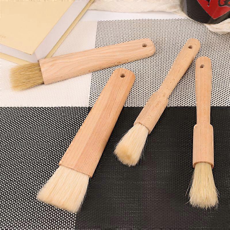 Dww-4pcs/Set Kitchen Oil Brushes Basting Brushes with Wooden Handle Grill Pastry Brush Baking Tools for Butter Honey Sauce for Kitchen Bakeware