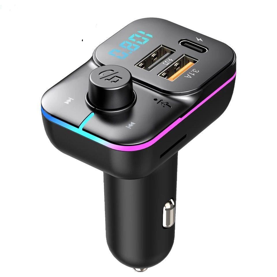 Colorful C24 Bluetooth Car MP3 Player with Dual USB Type-C Charger & FM Transmitter
