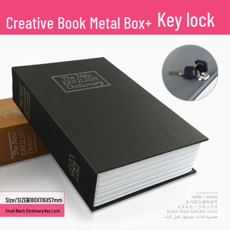 Lockable Metal Book Safe & Coin Bank with Combination Key