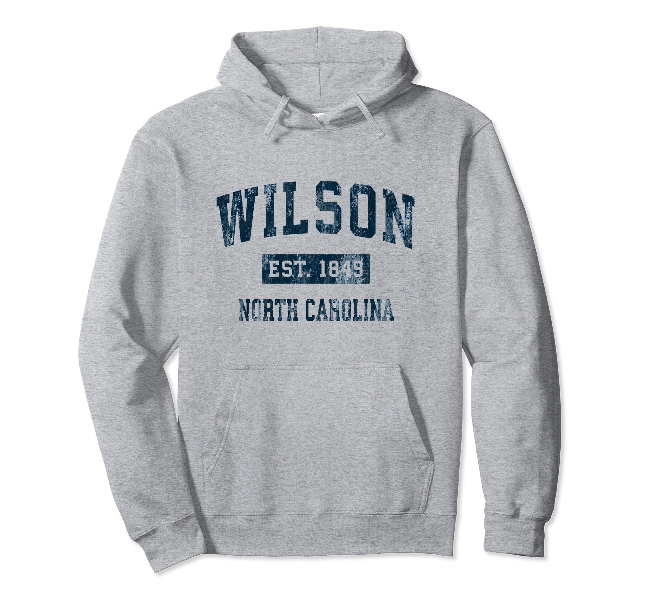 

Wilson North Carolina NC Vintage Sport Design Navy Print Hoodie