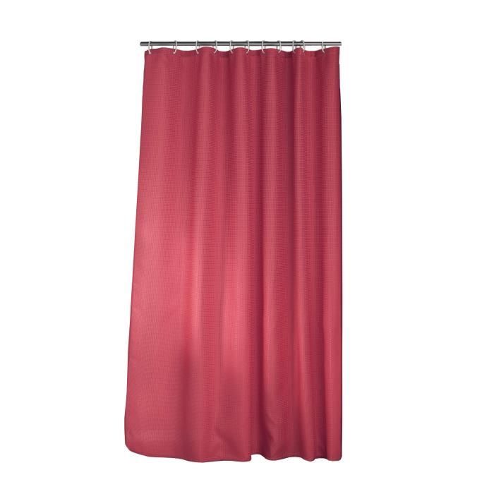 Rideau De Douche - Quartz - Framboise - 180 X 200 Cm - 100% Polyester - Accessoires De Salle De Bain