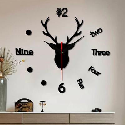 Hirschkopf große Wanduhr