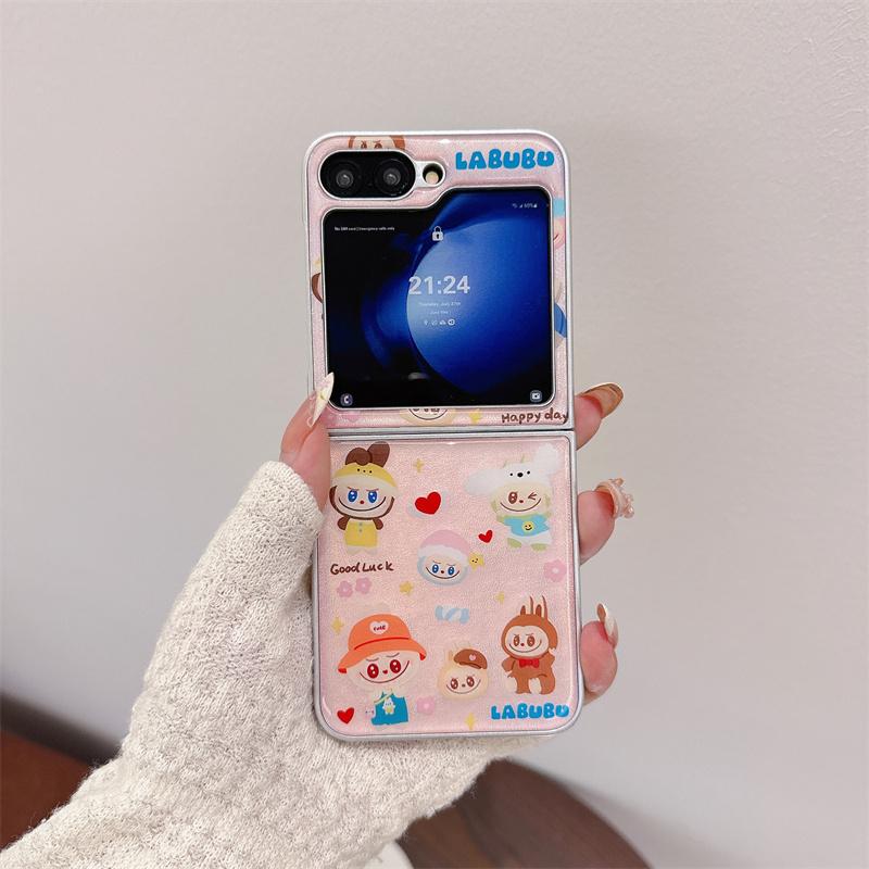 

Милый мультяшный чехол для телефона с кроликом для Samsung Galaxy Z Flip 6 5 Z Flip5 Flip6 Задняя крышка Kawaii Жесткие чехлы для ZFlip5 ZFlip6 Funda Galaxy Z Flip6