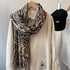 Fashion Women Zebra-Stripe Floral Viscose Shawl Scarf Print Soft Lady High Quality Pashmina Stole Muslim Hijab Wrap 180*90Cm