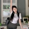 Short Design and Hot Girl Base for Women In Summer New Style for Short-sleeved Slim T-shirt Top