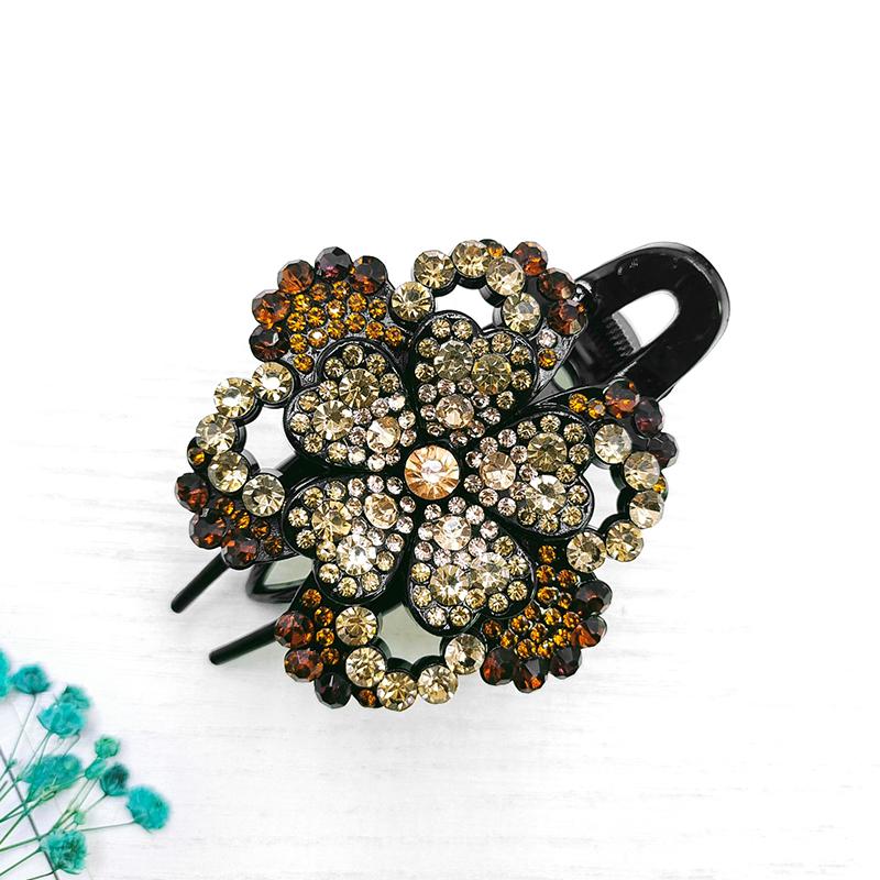 1Pc Hair Claws Hair Clips Hairpin Women's Hairgrip Fashion Duckbill Clip Plastic Rhinestone