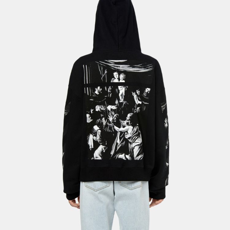 OFF WHITE Caravaggio Square Over Hoodie OMBB037S20E300051088