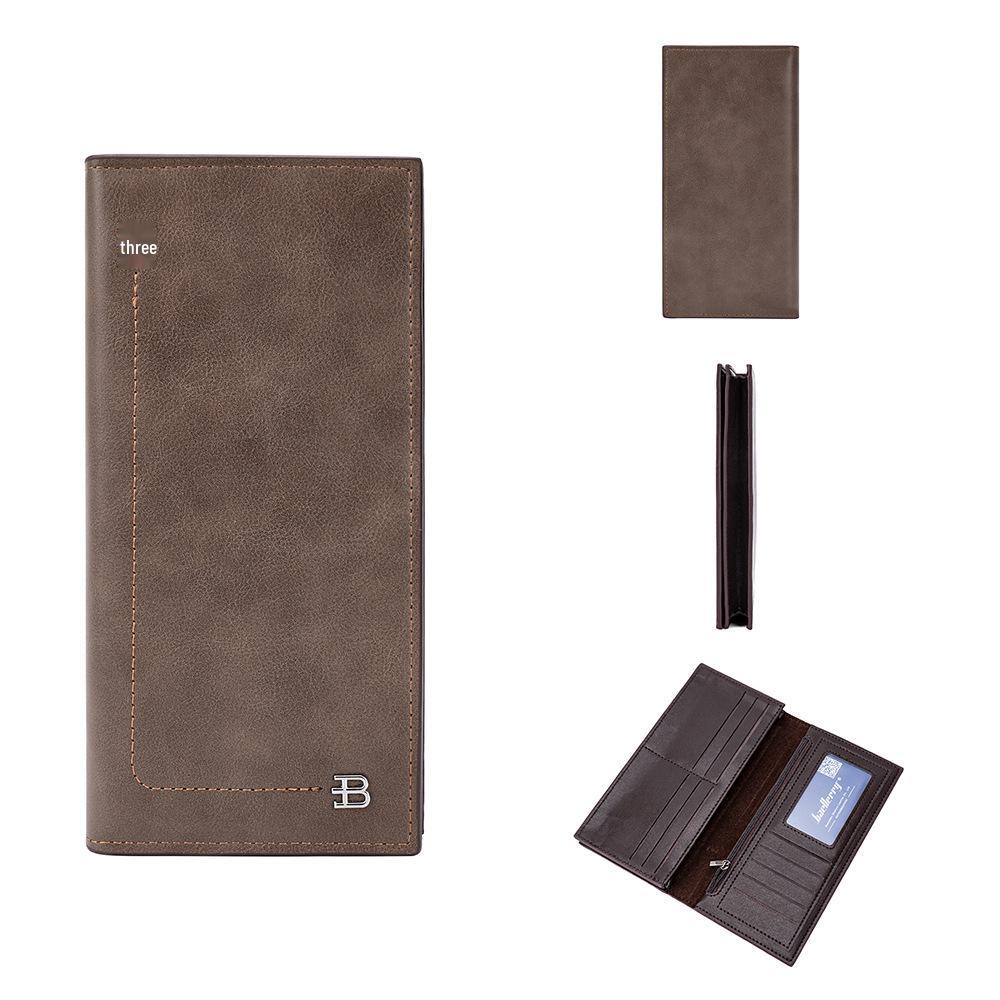 Baellerry Men's Retro Long Wallet with Multi-Card Slots and Money Clip