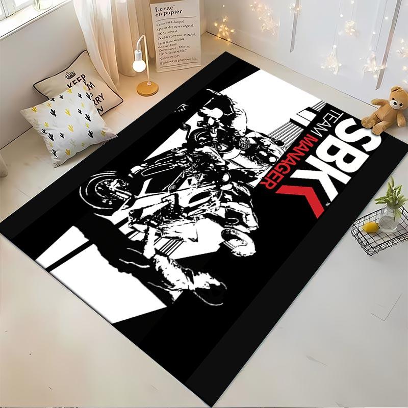 "Motorcycle Racing Theme Carpet with SBK Team Manager Design" Suitable for use as an anti-slip for living room bedroom sofas
