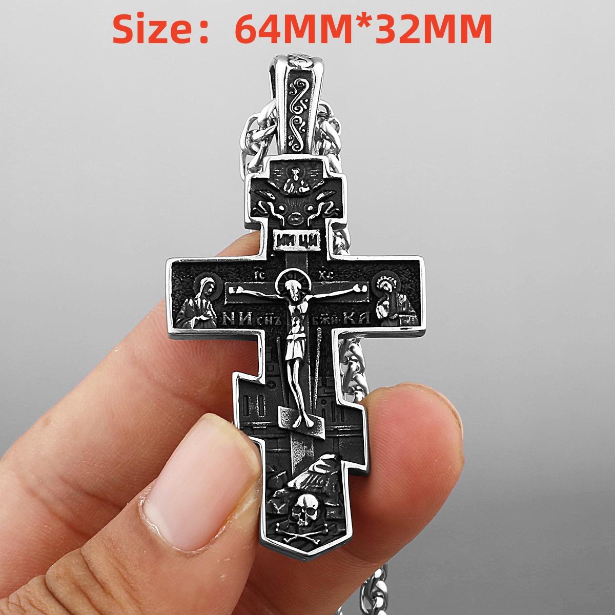 

2024 HNSP 316L нержавеющая сталь ожерелье Иисуса крест кулон цепь для мужчин ювелирные изделия аксессуары Христа 3