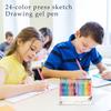 40 Stylos Neutres Rétractables Colorés Avec Haute Valeur Esthétique Pour Croquis et Dessin Étudiant, Séchage Rapide et Encre Longue Durée, 20 ml