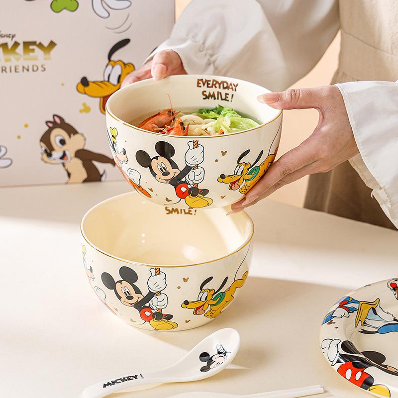 Light Luxury Michele Series Bowl Ceramic Tableware Cute Bowl Set Children'S Rice Bowl Cartoon Mug Household Plate