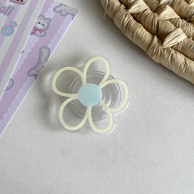 INS Korea 3D Cute Flower Transparent Phone Holder Grip Tok Griptok Support for IPhone 16 Pro Accessories Folding Finger Stand 5