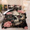 Skull Theme Home Comforter Quilted Blanket Goose Down Duvet Quilt Cover King Queen 3D Blanket Size Twin Quilt Set