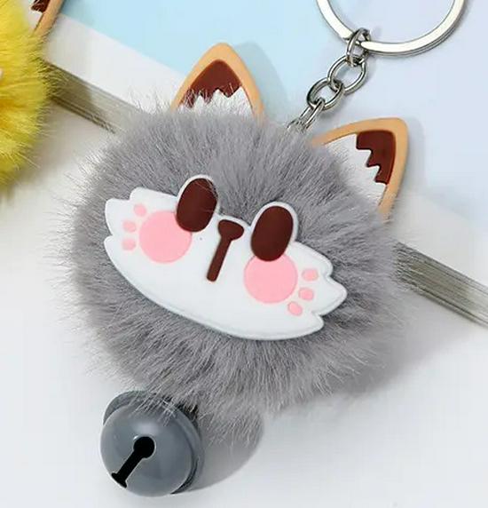 New Lucky Cat Bell Plush Keychain - Cute Gift for Backpacks, Bedrooms, or School Activities