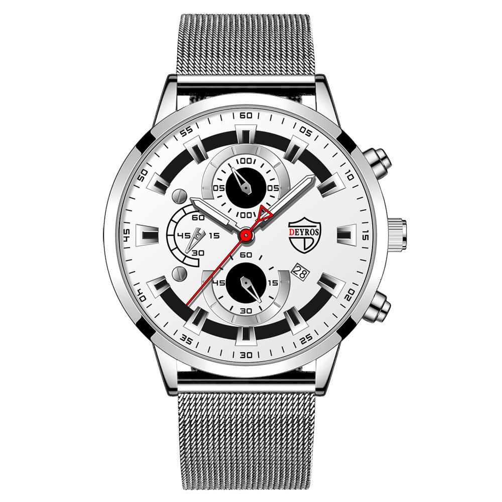 Steel Belt Watch Men'S Personality Trend Luminous Calendar Quartz Watch