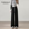 Mark Fairwhale Women's High-Waist Color-Block Straight Wide-Leg Sweatpants