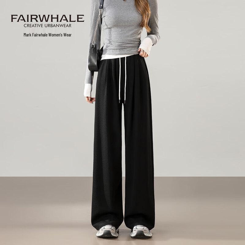 Mark Fairwhale Women's High-Waist Color-Block Straight Wide-Leg Sweatpants