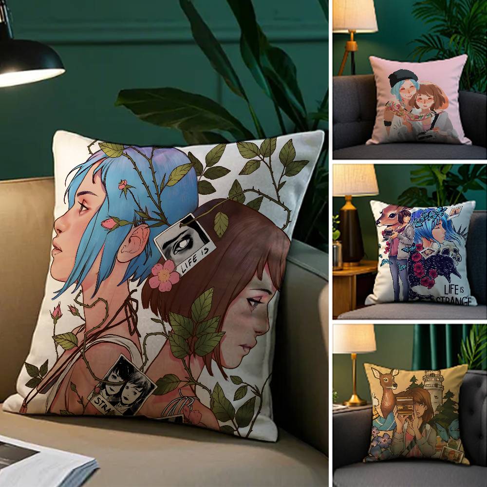 Game Life Is Strange-S Pillow Case Silky Elegant Comfort Sofa Bed  Invisible Zipper Beach Pillowcase