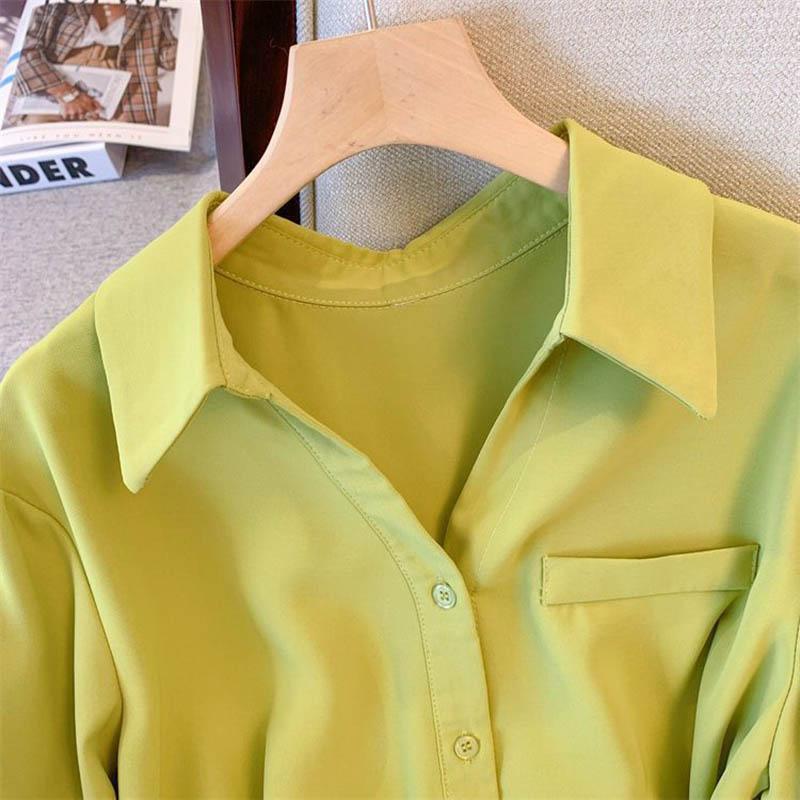 Cămașă pentru Femei Palton Oversize Larg Bluză Casual Mânecă Lungă Culoare Solidă Moale Larg Top