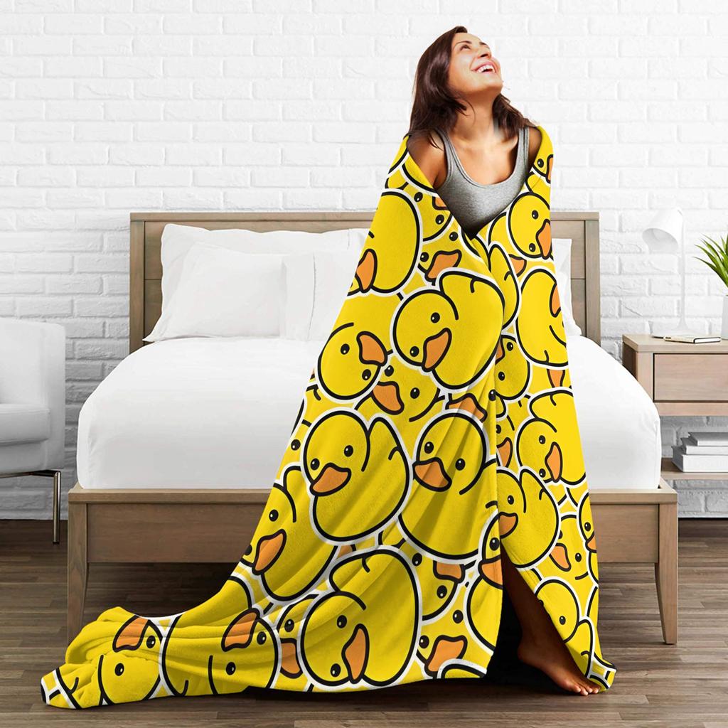 Yellow Duck Plush Blanket Child  Flannel Bedding Throws For Living Room Warm Custom Quality Bedspread Birthday Present