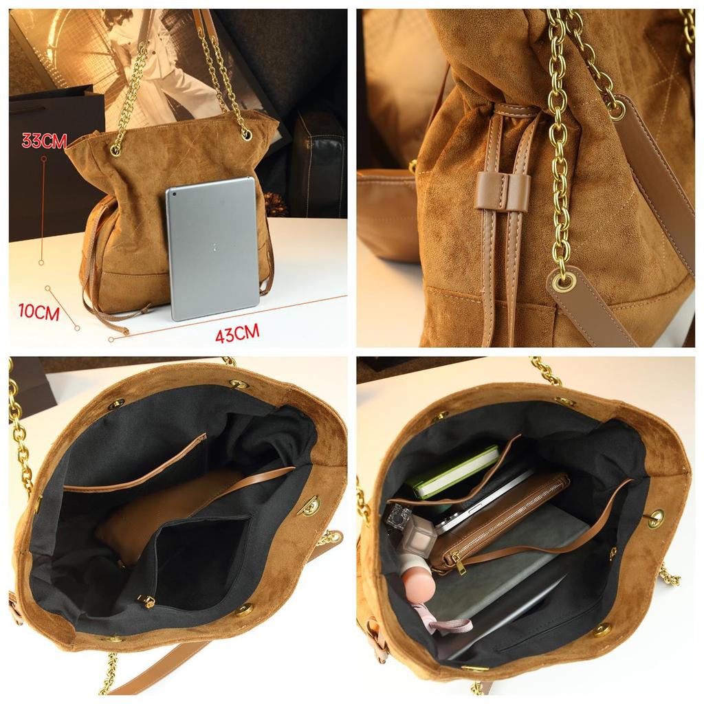 Women'S Retro Suede Underarm Large Bag Shoulder Bag Large Capacity Casual Lucky Bag Women