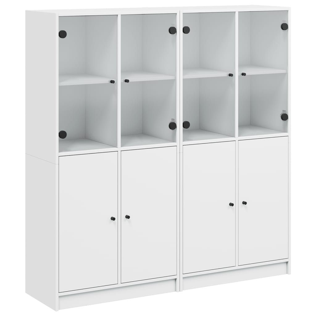 Vidaxl Biblioteczka Z Drzwiczkami, Biała, 136X37X142 Cm