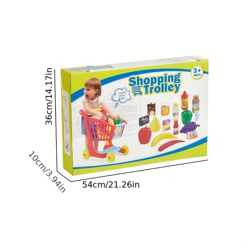 Mini Pretend Shopping Cart, Kids Educational Toy, Role Play Supermarket Trolley, Party Gift