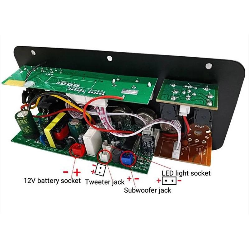 D10C 12V Bluetooth 5.0 Digitaler Audioverstärkerplatine AC 110V 220V Dual-Mikrofon Karaoke-Lautsprecher Subwoofer Heimkino-Verstärkerplatine