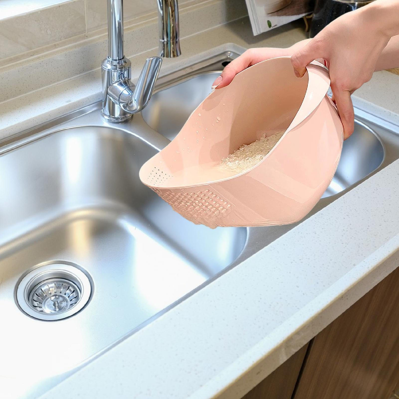 

Drain Basket Fruit Veggie Washing Washer Storage for Cherry Strawberry розовый