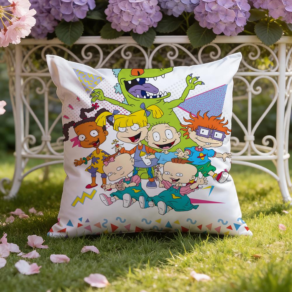 Anime cartoon R-Rugrats Cushion Cover Home & Car Dual-Scene Pillow Cover: Reversible for Premium Comfort