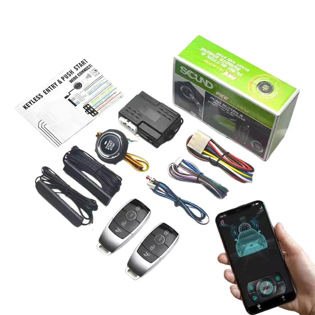 System bezkluczykowy Auto Start Stop Kluczyk Smart Key Zdalny Start przyciskiem Zestaw Systemu Auto Kluczyk do Samochodu Bezkluczykowy Jeden Z Auto S2Y3